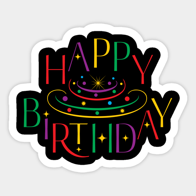 Funny Happy Birthday Design Sticker by jazzworldquest